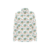 Goldfish Pattern Print Design 01 Women's Long Sleeve Polo Shirt