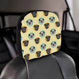 Pug Head Pattern Car Headrest Cover