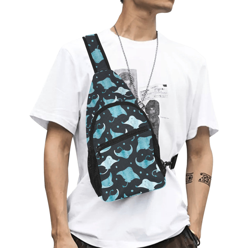 Stingray Pattern Print Design 04 All Over Print Chest Bag