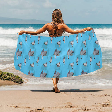 Pigeon Pattern Print Design 05 Beach Towel