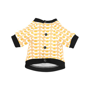 Fried Eggs Pattern Print Design 04 All Over Print Pet Dog Round Neck Fuzzy Shirt