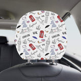 British Pattern Print Design 01 Car Headrest Cover