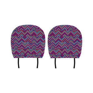 Zigzag Chevron Pokka Dot Aboriginal Pattern Car Headrest Cover