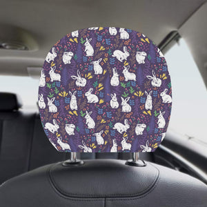 Rabbit Leaves Pattern Car Headrest Cover