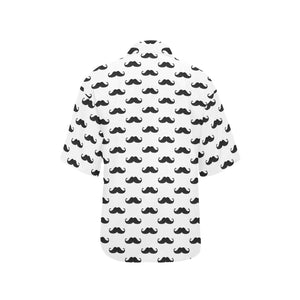 Mustache Beard Pattern Print Design 05 Women's All Over Print Hawaiian Shirt