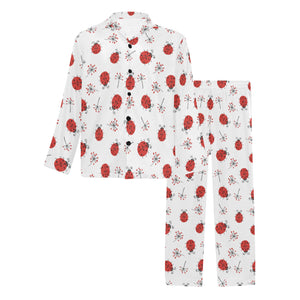 Ladybug Pattern Print Design 04 Men's Long Pajama Set