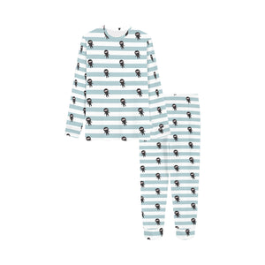 Ninja Pattern Stripe Background Kids' Boys' Girls' All Over Print Pajama Set