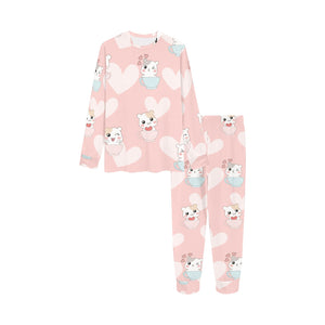 Hamster in Cup Heart Pattern Kids' Boys' Girls' All Over Print Pajama Set