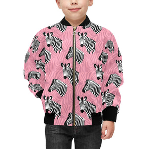 Zebra Head Pattern Kids' Boys' Girls' Bomber Jacket