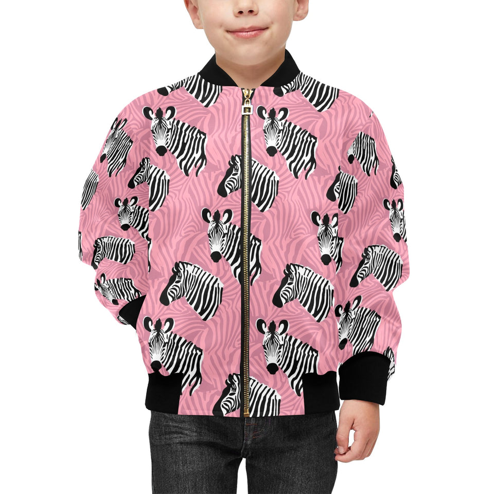 Zebra Head Pattern Kids' Boys' Girls' Bomber Jacket
