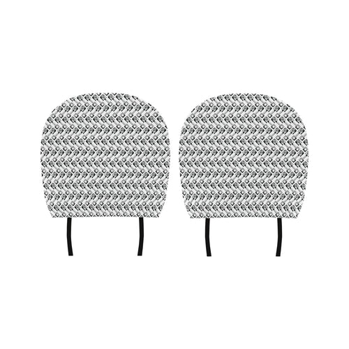 Engine Piston Pattern Print Design 03 Car Headrest Cover