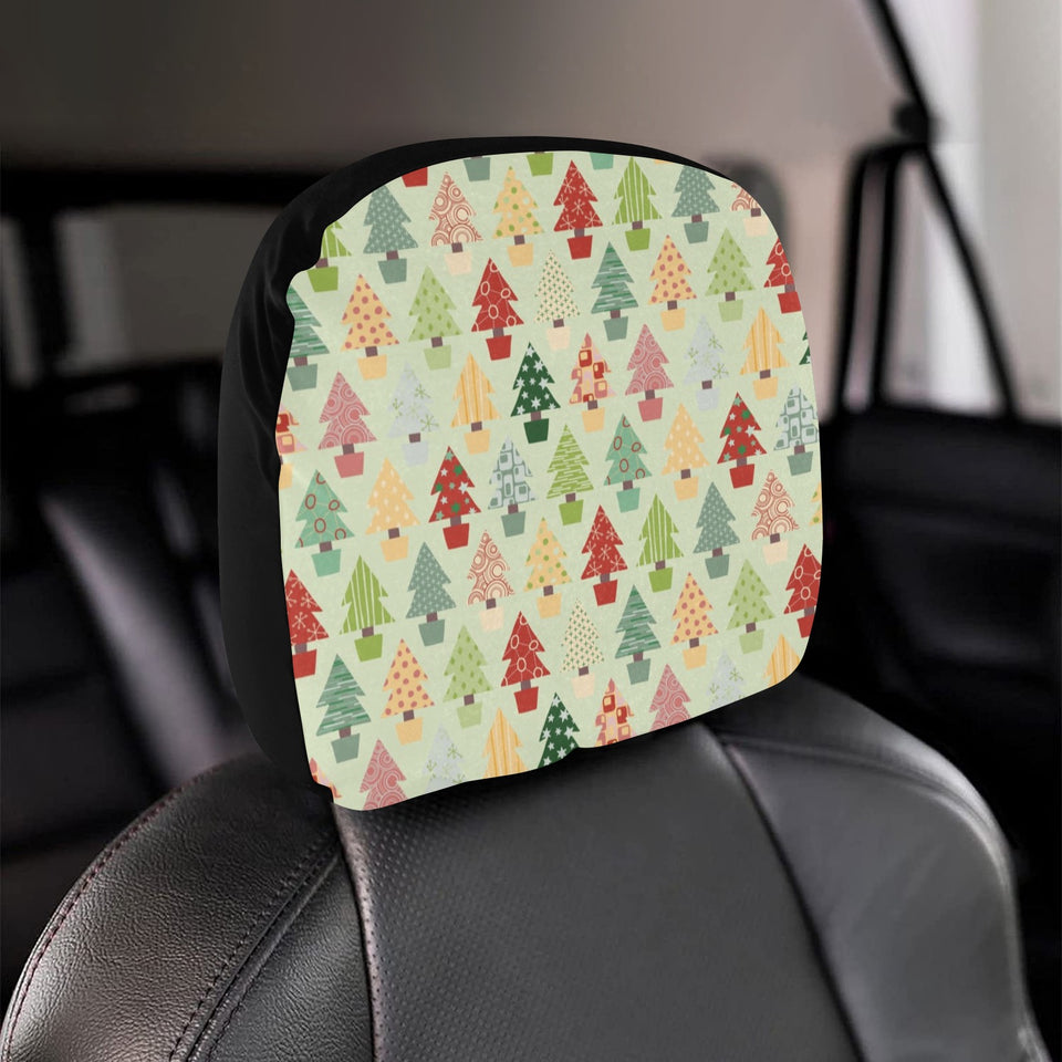 Christmas Tree Pattern Backgroind Car Headrest Cover