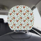 Squirrel Pattern Print Design 02 Car Headrest Cover