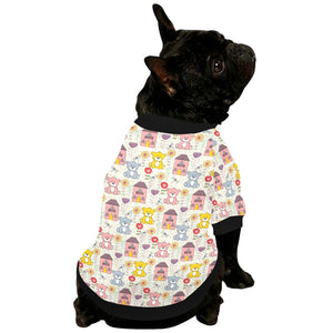 Teddy Bear Pattern Print Design 04 All Over Print Pet Dog Round Neck Fuzzy Shirt