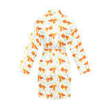 Goldfish Pattern Print Design 03 Women's Long Sleeve Belted Night Robe