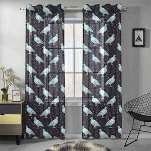Pigeon Pattern Print Design 01 Gauze Curtain