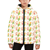 Sandwich Pattern Print Design 02 Kids' Boys' Girls' Padded Hooded Jacket