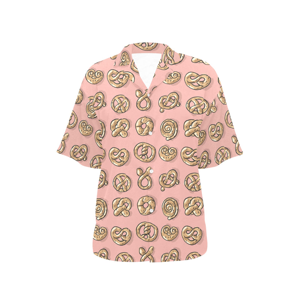 Pretzels Pattern Print Design 04 Women's All Over Print Hawaiian Shirt