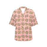 Pretzels Pattern Print Design 04 Women's All Over Print Hawaiian Shirt