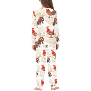 Rooster Chicken Pattern Kids' Boys' Girls' All Over Print Pajama Set