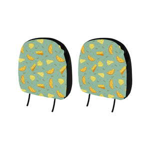 Cheese Pattern Background Car Headrest Cover