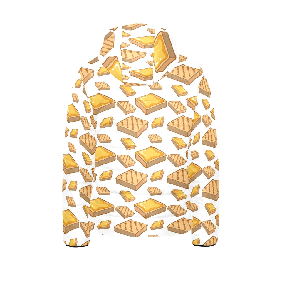 Bread Toast Pattern Print Design 03 Kids' Boys' Girls' Padded Hooded Jacket