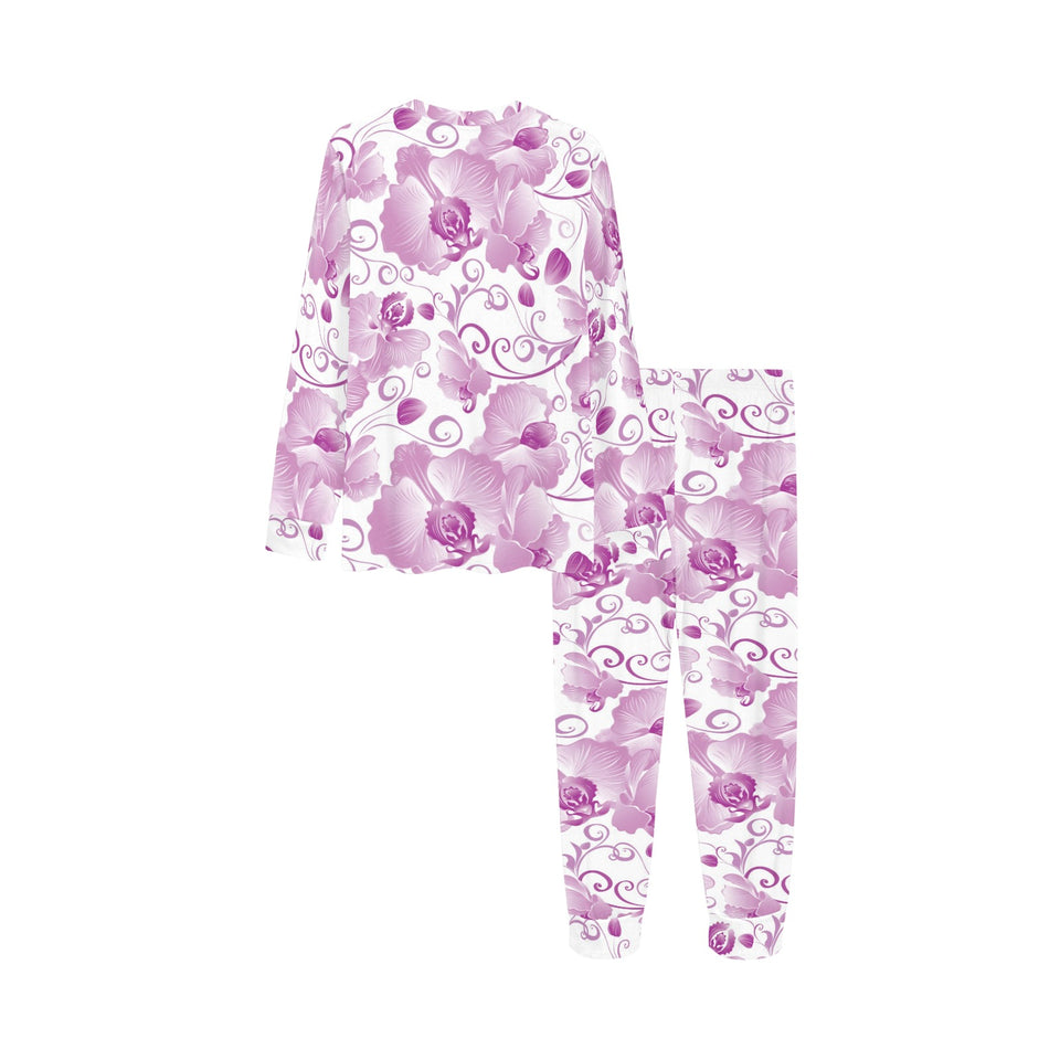 Orchid Pattern Kids' Boys' Girls' All Over Print Pajama Set