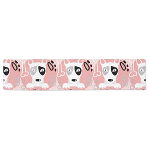 Bull Terrier Pattern Print Design 03 Table Runner