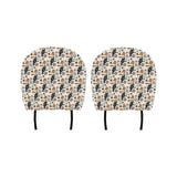 Toucan Flower Pattern Car Headrest Cover