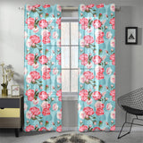 Rose Pattern Print Design 03 Gauze Curtain