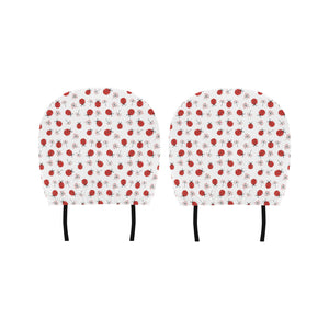 Ladybug Pattern Print Design 04 Car Headrest Cover