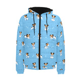 Jack Russel Pattern Print Design 04 Men's Padded Hooded Jacket(ModelH42)