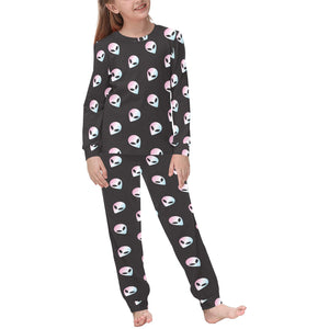 Alien Pattern Print Design 04 Kids' Boys' Girls' All Over Print Pajama Set