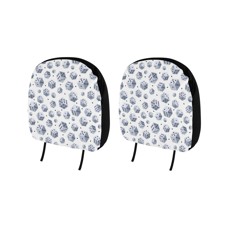 Dice Pattern Print Design 03 Car Headrest Cover