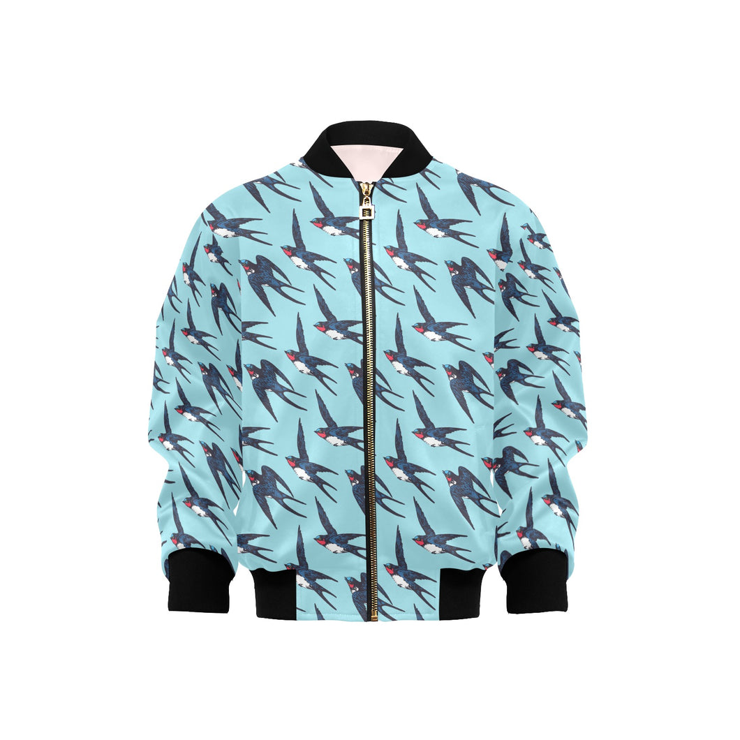 Swallow Pattern Print Design 01 Kids' Boys' Girls' Bomber Jacket