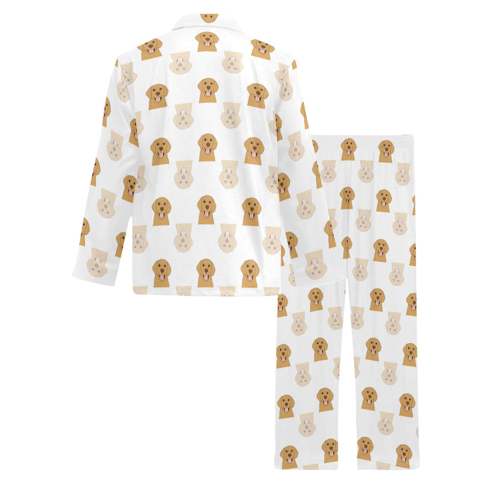 Golden Retriever Pattern Print Design 03 Men's Long Pajama Set