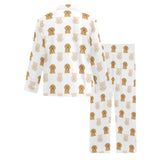 Golden Retriever Pattern Print Design 03 Men's Long Pajama Set