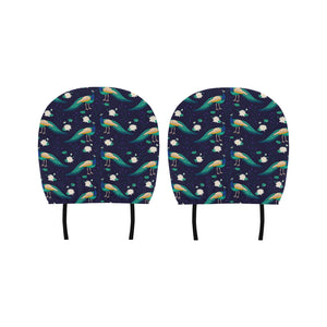 Peacock Flower Pattern Car Headrest Cover