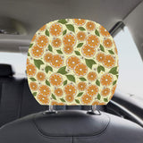 Sliced Orange Leaves Pattern Car Headrest Cover