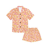 Popcorn Pattern Print Design 01 Kids' Boys' Girls' V-Neck Short Pajama Set