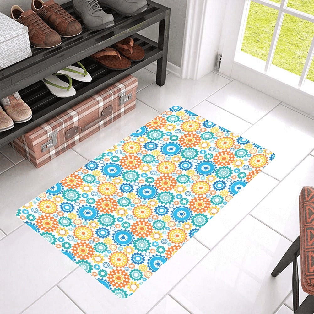 Gear Pattern Print Design 04 Doormat