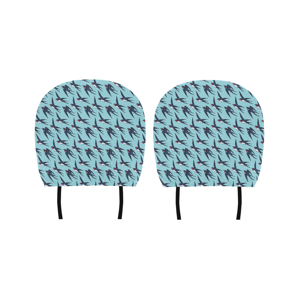 Swallow Pattern Print Design 01 Car Headrest Cover