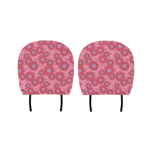 Indian Pink Pattern Car Headrest Cover