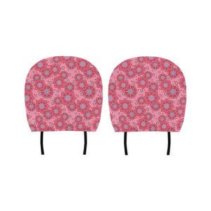 Indian Pink Pattern Car Headrest Cover