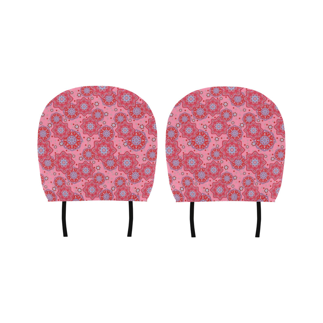 Indian Pink Pattern Car Headrest Cover