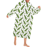 Green Peas Pattern Print Design 03 Blanket Robe with Sleeves