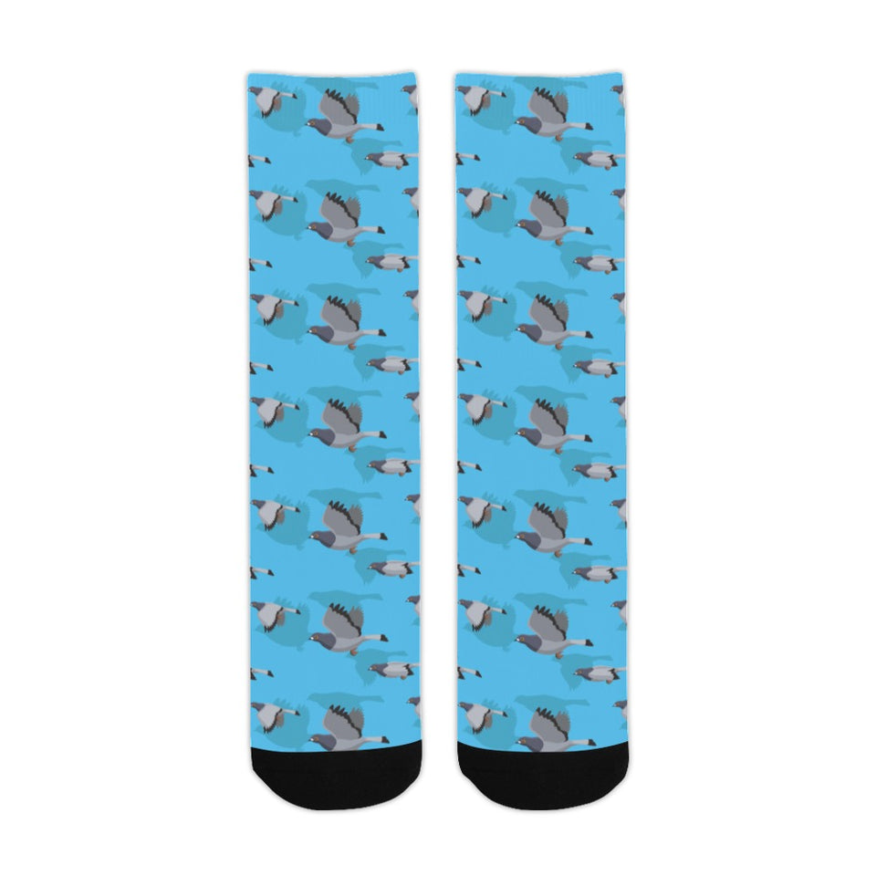 Pigeon Pattern Print Design 05 Crew Socks