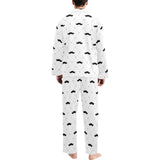 Mustache Beard Pattern Print Design 04 Men's Long Pajama Set