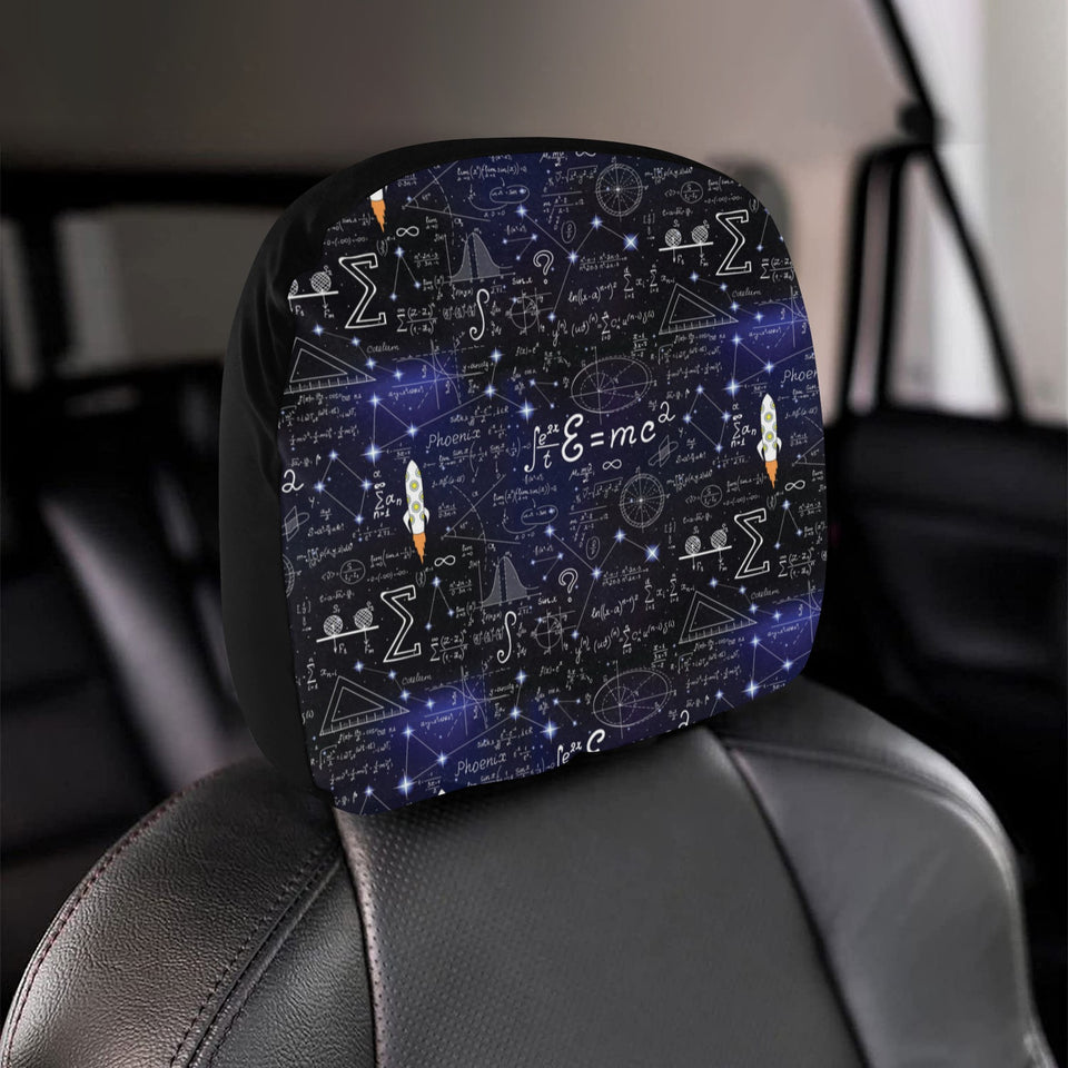 Math Pattern Print Design 02 Car Headrest Cover