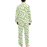 Green Peas Pattern Print Design 02 Men's Long Pajama Set